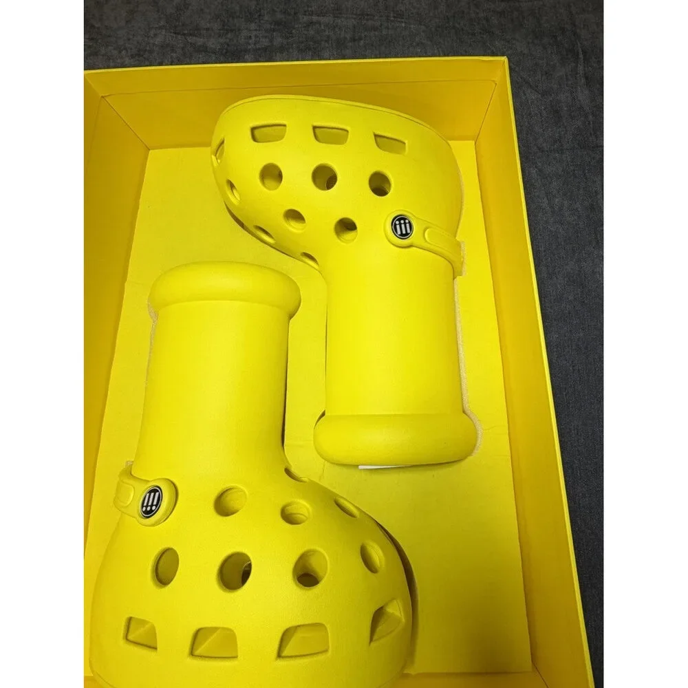 MSCHF X CROCS BIG YELLOW BOOTS CROCS SIZE 8 NEW WITH BOX